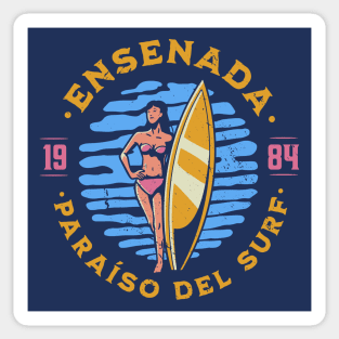 Vintage Ensenada, Mexico Surfer's Paradise // Retro Surfing 1980s Badge Sticker